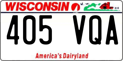 WI license plate 405VQA