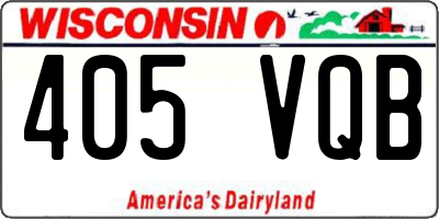 WI license plate 405VQB