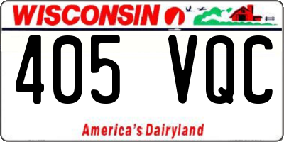 WI license plate 405VQC