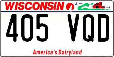 WI license plate 405VQD