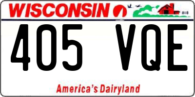 WI license plate 405VQE