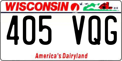WI license plate 405VQG