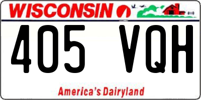 WI license plate 405VQH