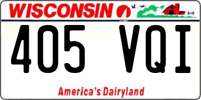 WI license plate 405VQI