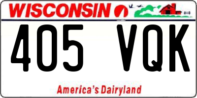 WI license plate 405VQK