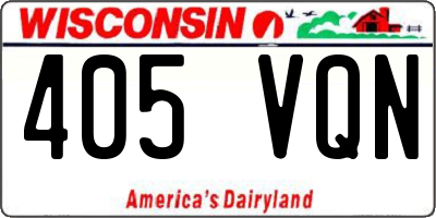 WI license plate 405VQN