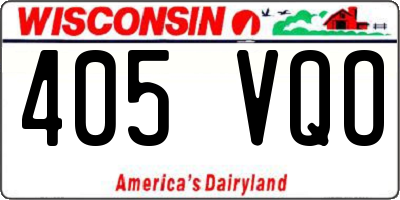 WI license plate 405VQO