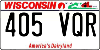 WI license plate 405VQR