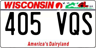 WI license plate 405VQS