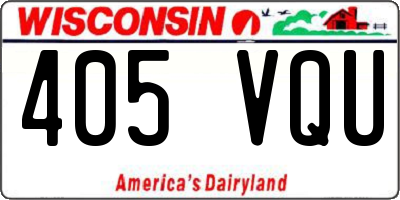 WI license plate 405VQU