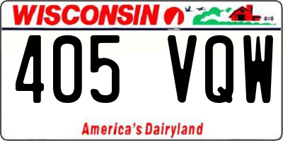 WI license plate 405VQW