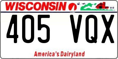 WI license plate 405VQX