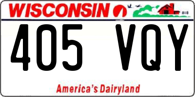 WI license plate 405VQY