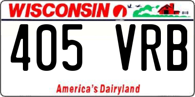 WI license plate 405VRB