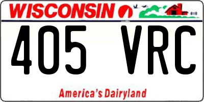 WI license plate 405VRC