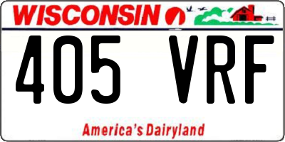 WI license plate 405VRF