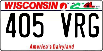 WI license plate 405VRG
