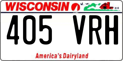 WI license plate 405VRH