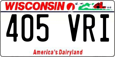 WI license plate 405VRI