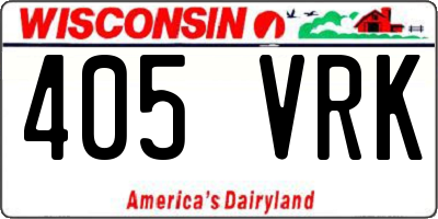 WI license plate 405VRK