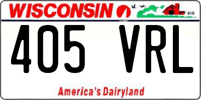 WI license plate 405VRL