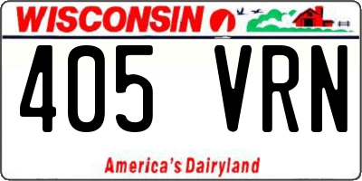 WI license plate 405VRN