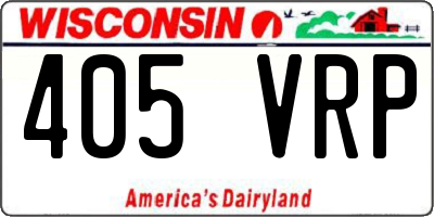 WI license plate 405VRP