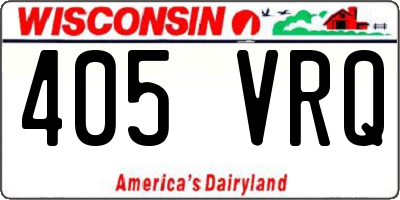 WI license plate 405VRQ