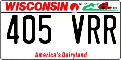 WI license plate 405VRR