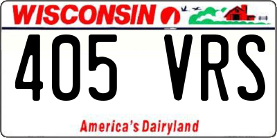 WI license plate 405VRS