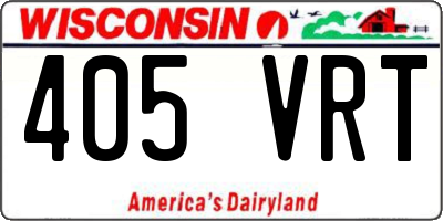 WI license plate 405VRT