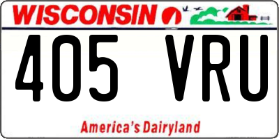 WI license plate 405VRU