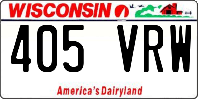 WI license plate 405VRW