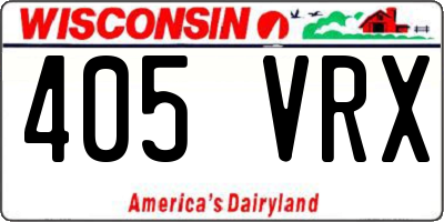 WI license plate 405VRX