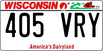 WI license plate 405VRY