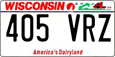 WI license plate 405VRZ
