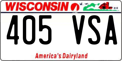 WI license plate 405VSA