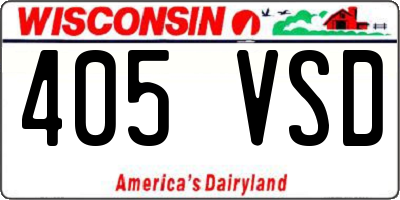 WI license plate 405VSD