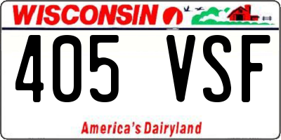 WI license plate 405VSF