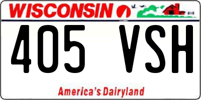 WI license plate 405VSH