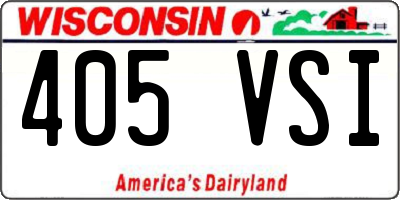 WI license plate 405VSI