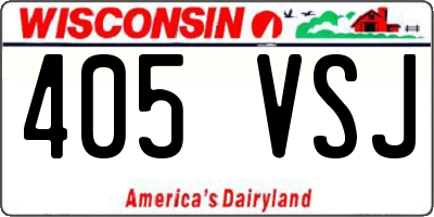 WI license plate 405VSJ