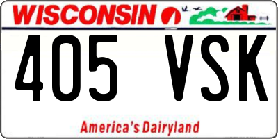 WI license plate 405VSK