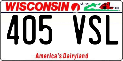 WI license plate 405VSL