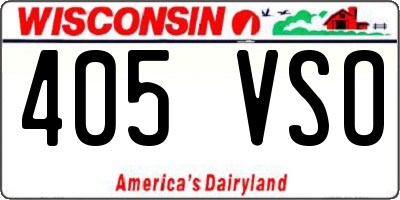WI license plate 405VSO