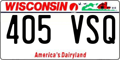 WI license plate 405VSQ