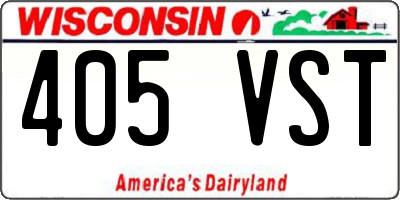WI license plate 405VST