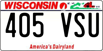WI license plate 405VSU
