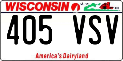 WI license plate 405VSV