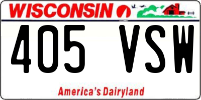 WI license plate 405VSW